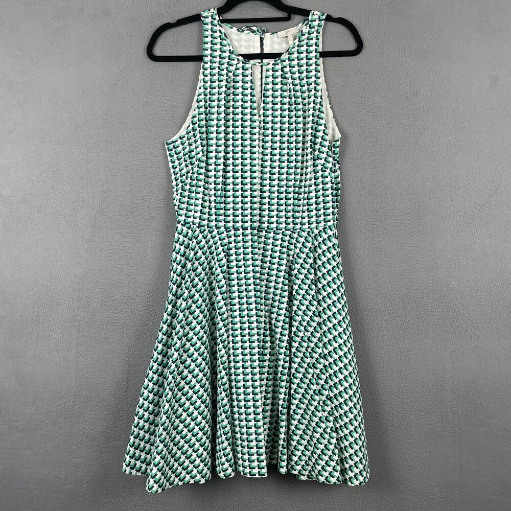 Joie Dress Womens Large Fit and Flare Sleeveless Geometric Flattering Summer